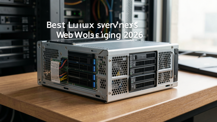 Professional editorial photo showcasing top Linux servers for web hosting in 2026.