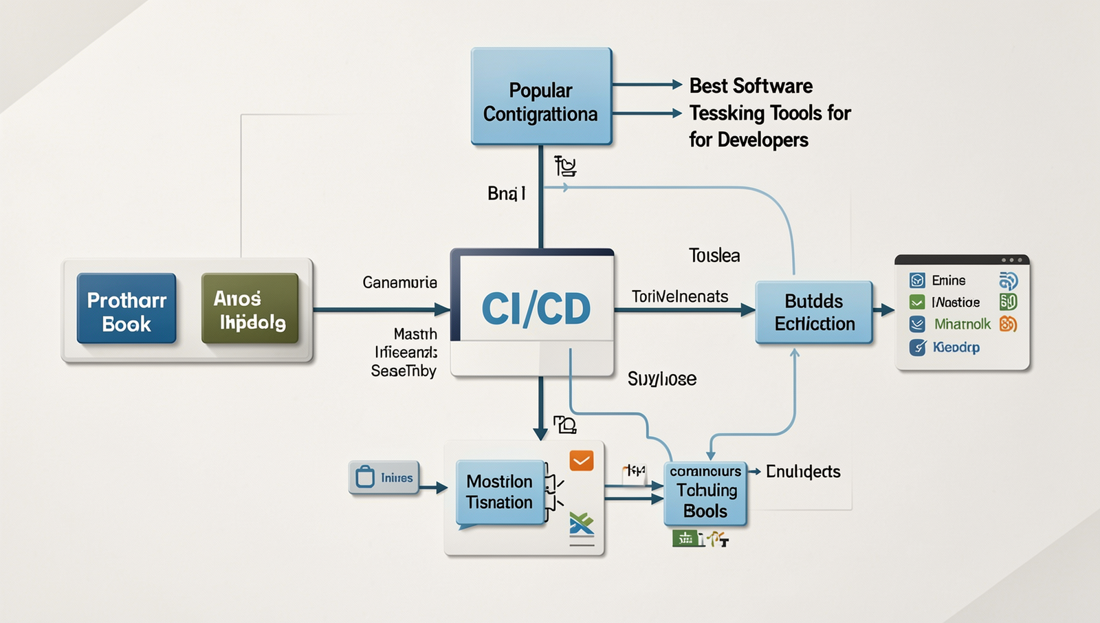 Detailed diagram of the CI/CD pipeline showcasing popular continuous integration tools.