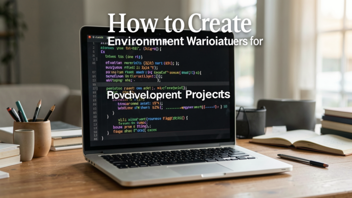 Professional setup for creating environment variables in a development workspace.