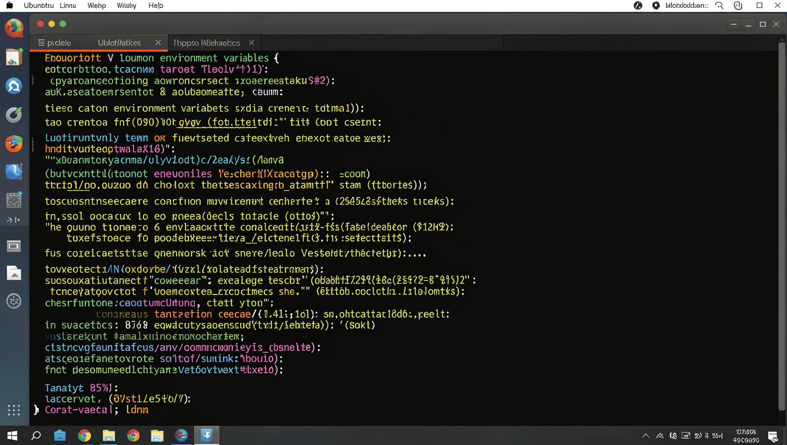 Realistic computer screen displaying a checklist of common environment variables in Linux.