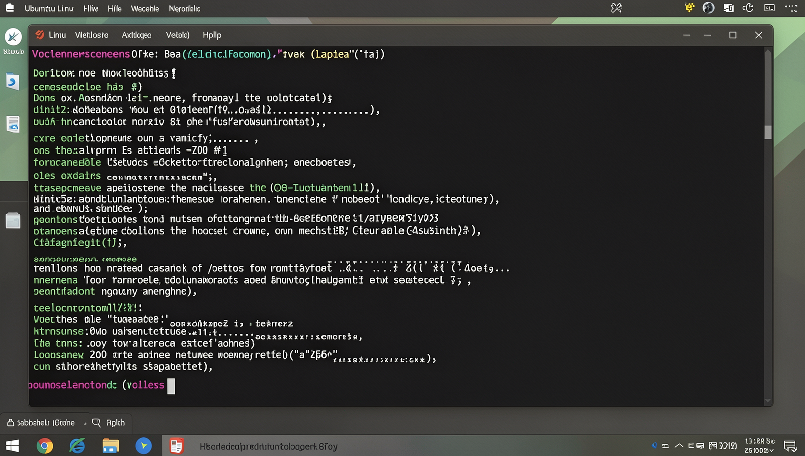 Realistic terminal screen showing command to run and package an application in Linux.