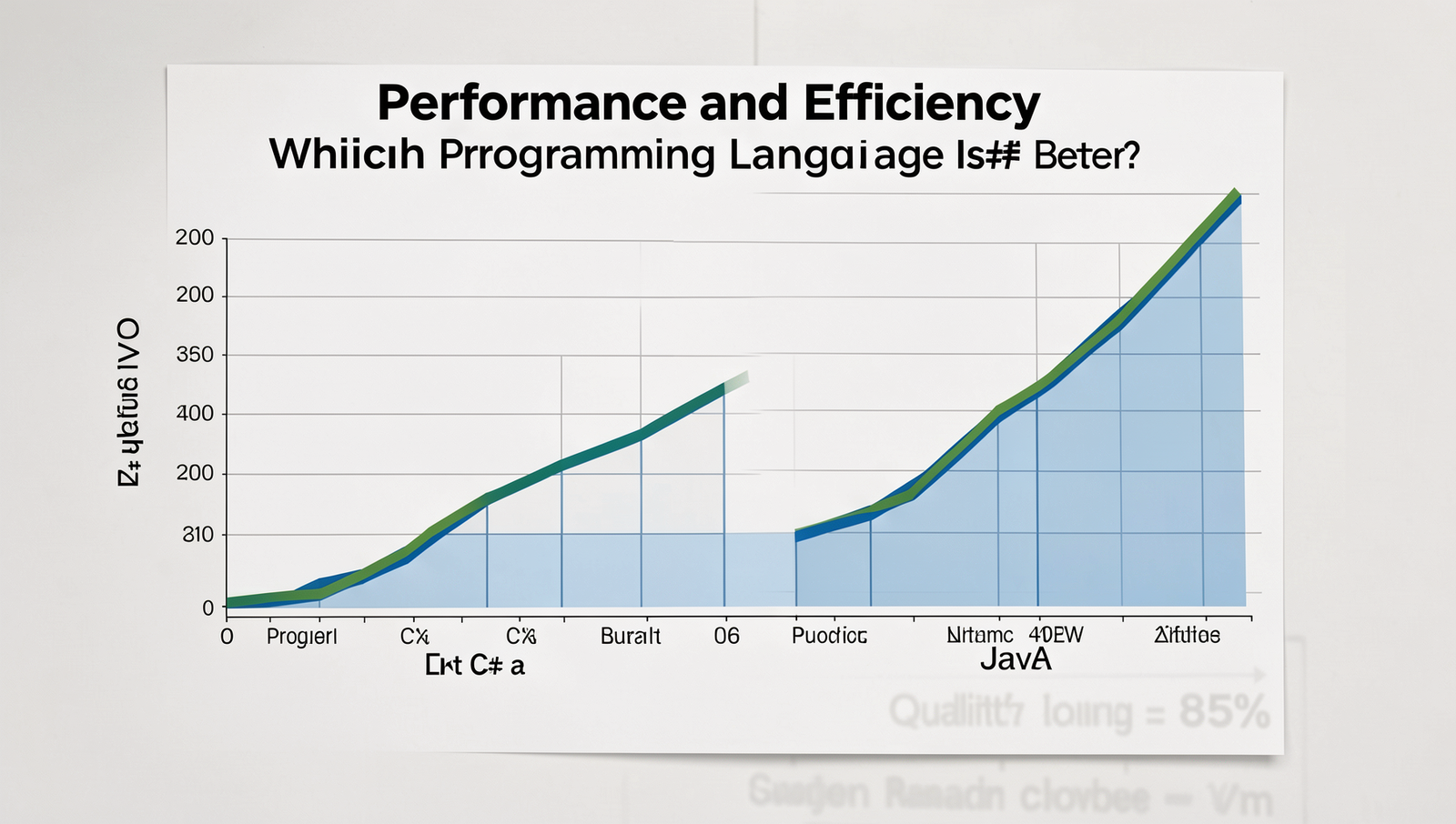 Performance graph comparing C# and Java in a detailed technical style