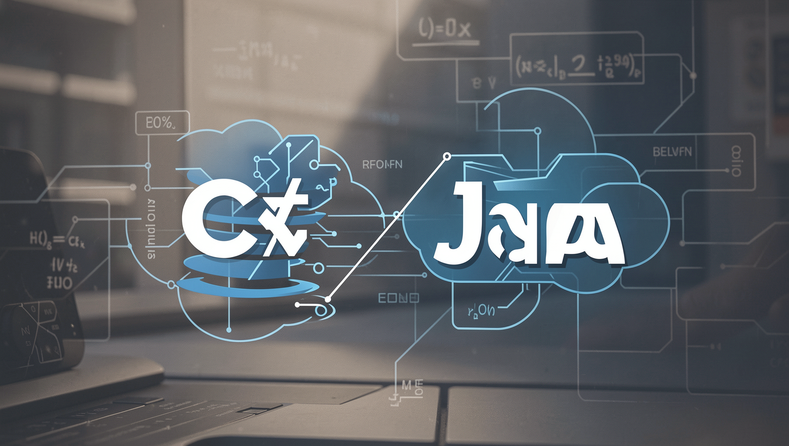 Visual representation of community support for C# and Java programming languages.