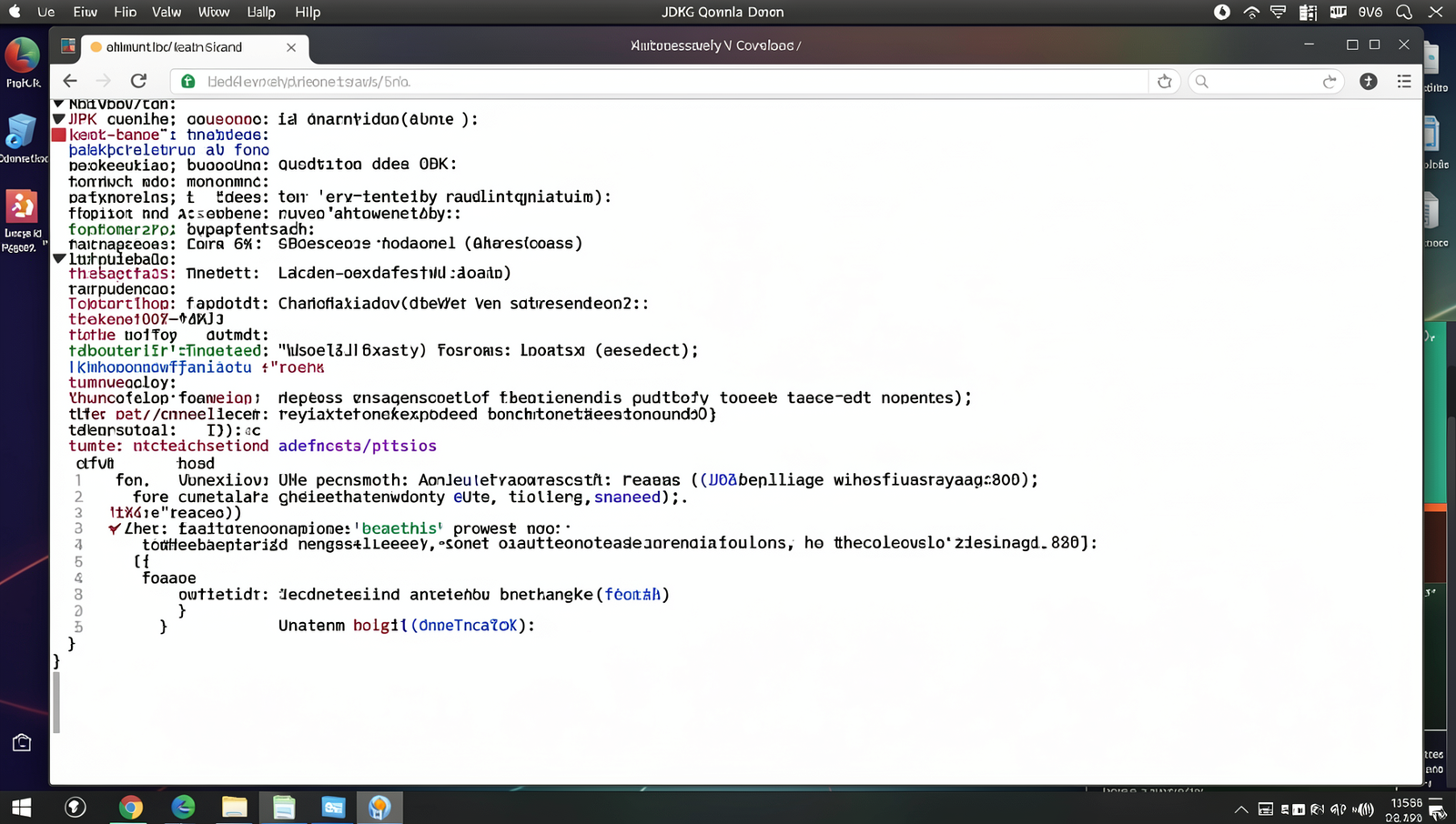 Screenshot of JDK download page on a Linux desktop environment.