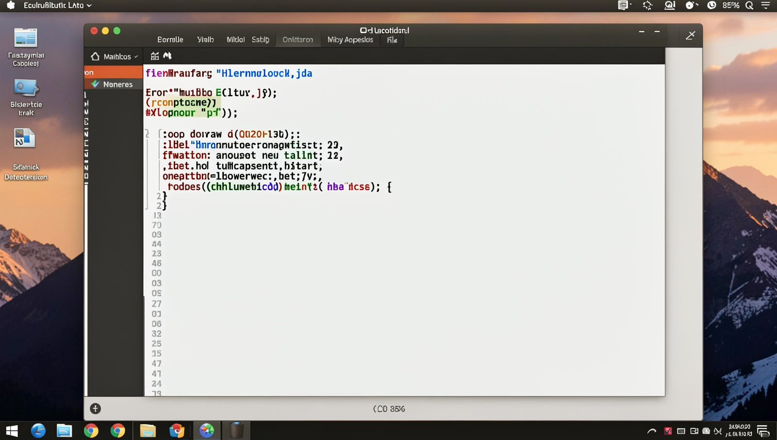 Code editor displaying HelloWorld.java file in a Linux environment.