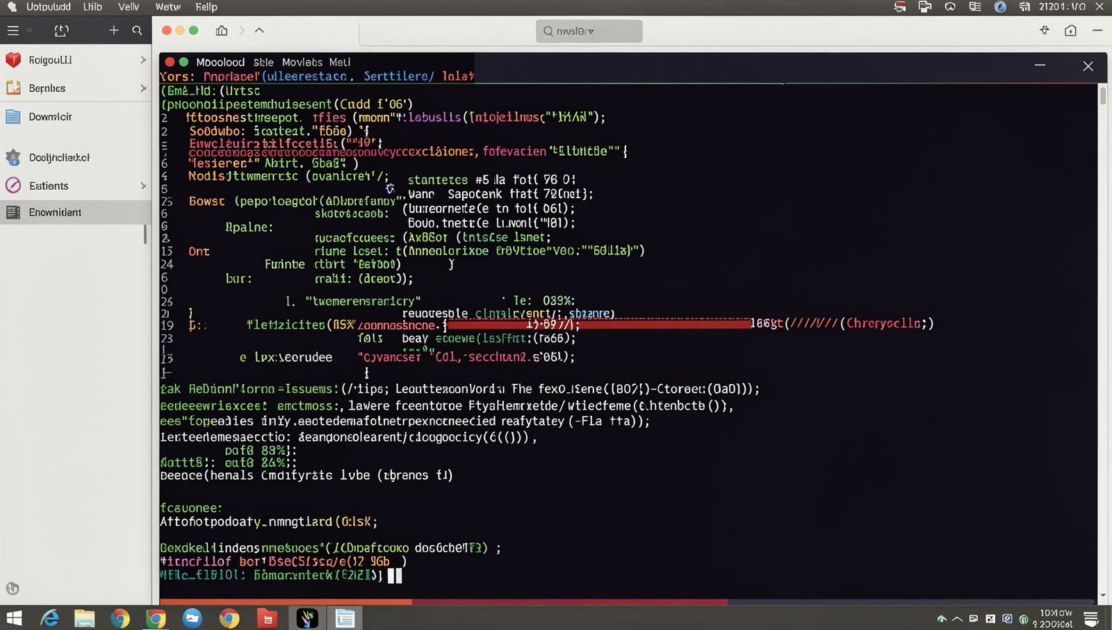 Screenshot of MongoDB download page on a Linux desktop with realistic lighting.