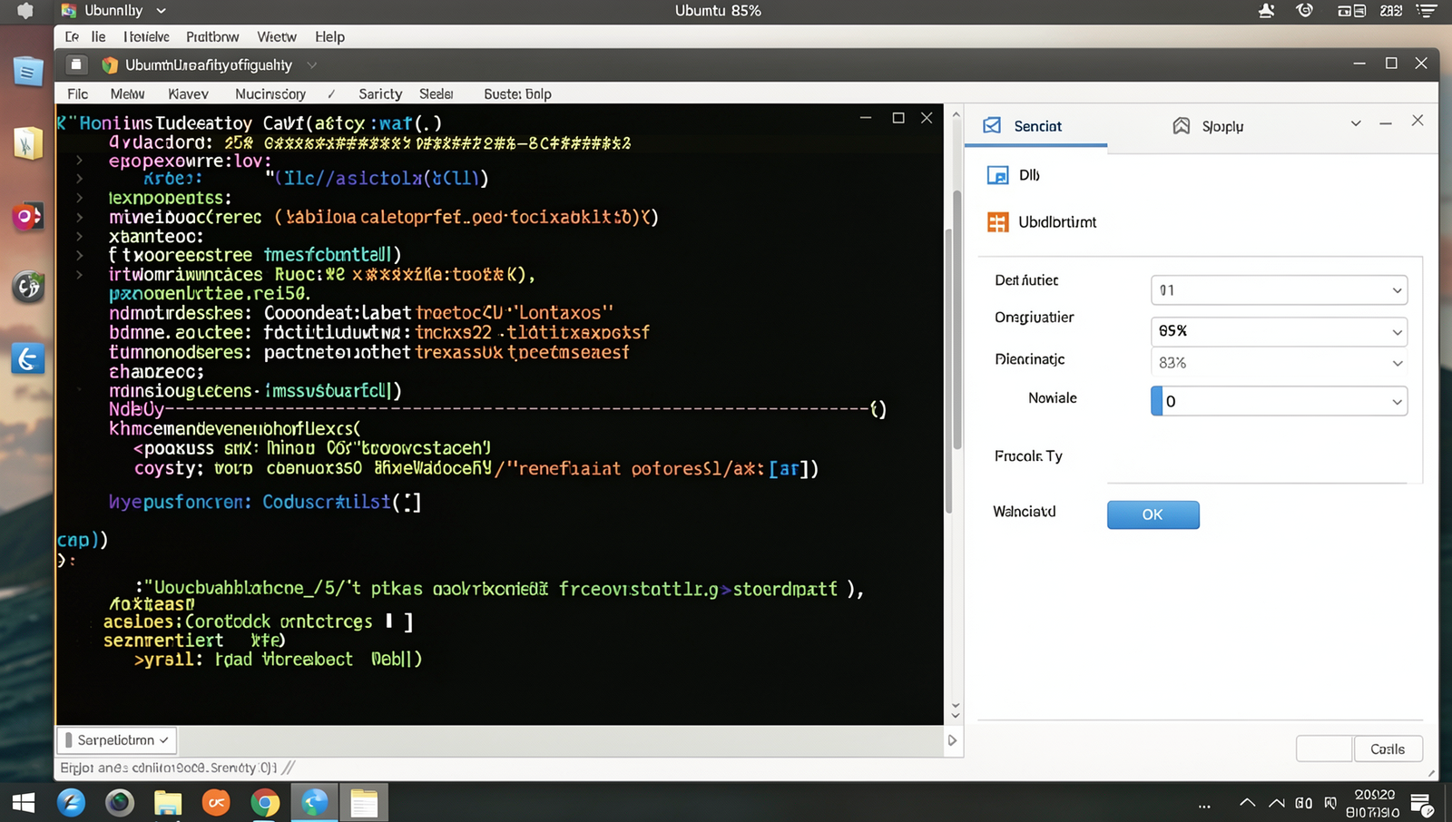 Screenshot of MongoDB service configuration options on a Linux desktop.
