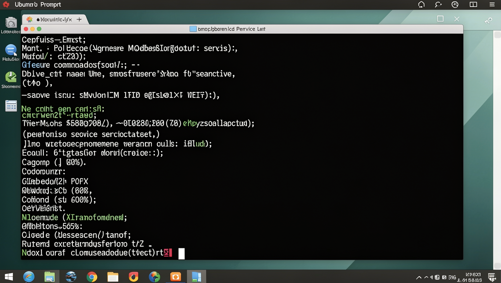 Screenshot of Command Prompt executing MongoDB service start command on Linux.