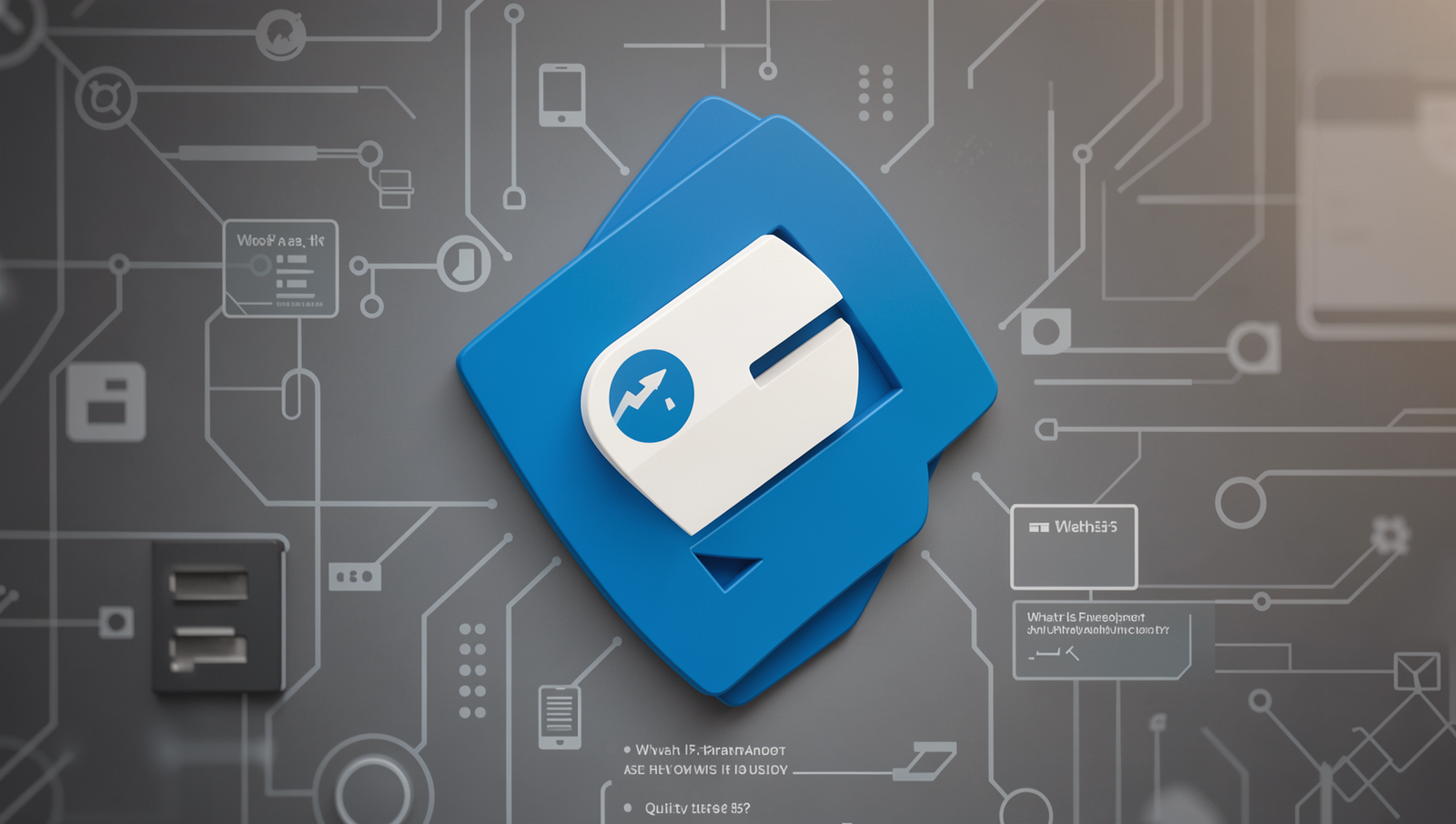 Firebase logo surrounded by app development elements in a photorealistic style.