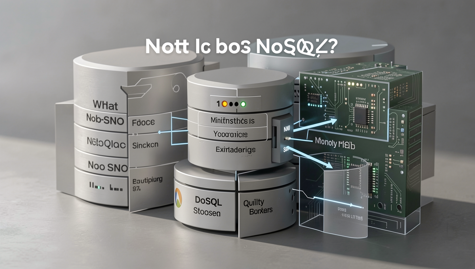 Visual representation of various NoSQL databases in a detailed diagram.