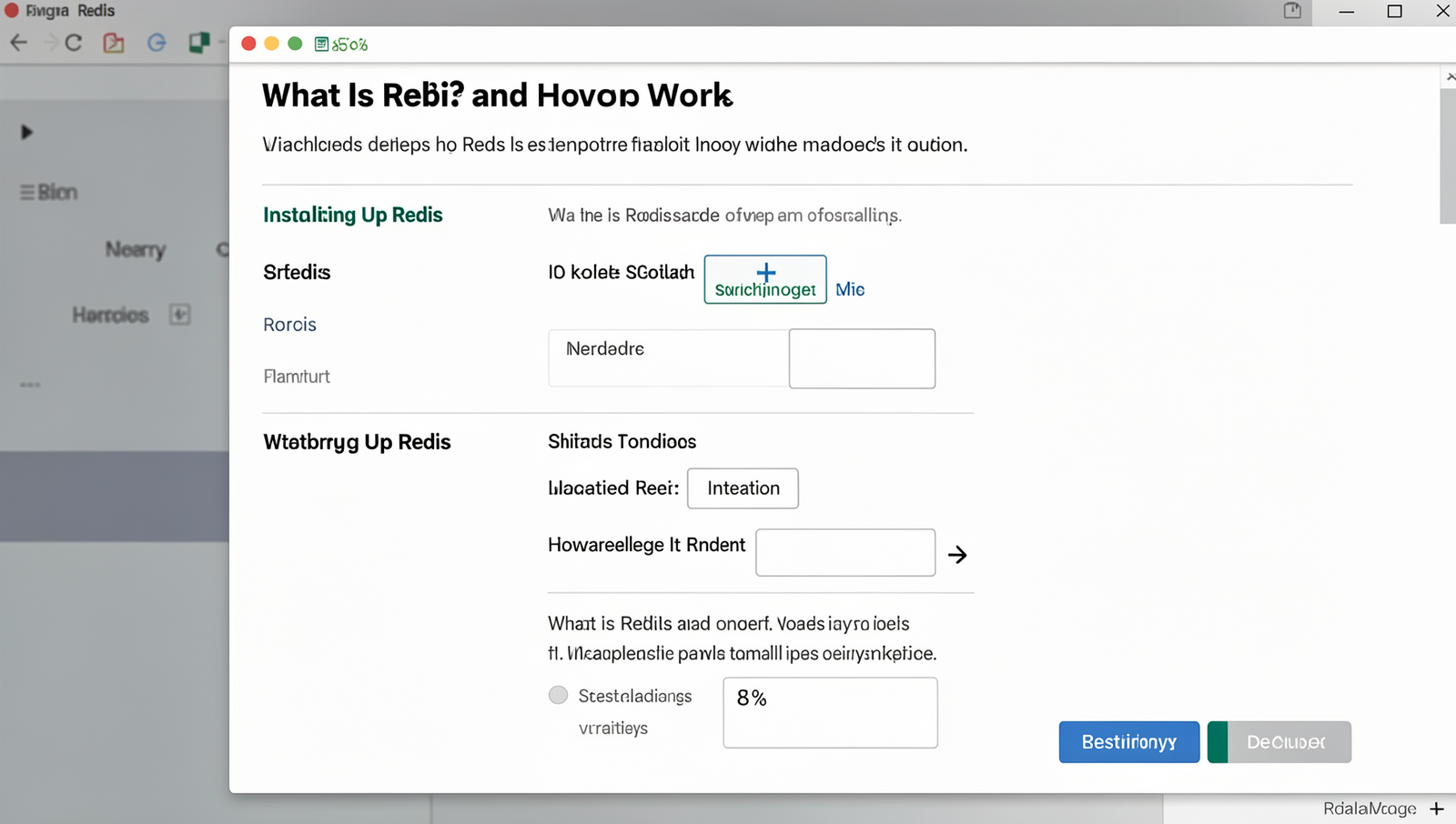 Screenshot of the Redis installation process with detailed technical steps.