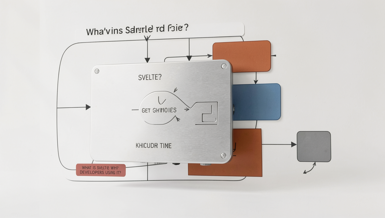 Diagram illustrating Svelte framework features and benefits for developers.