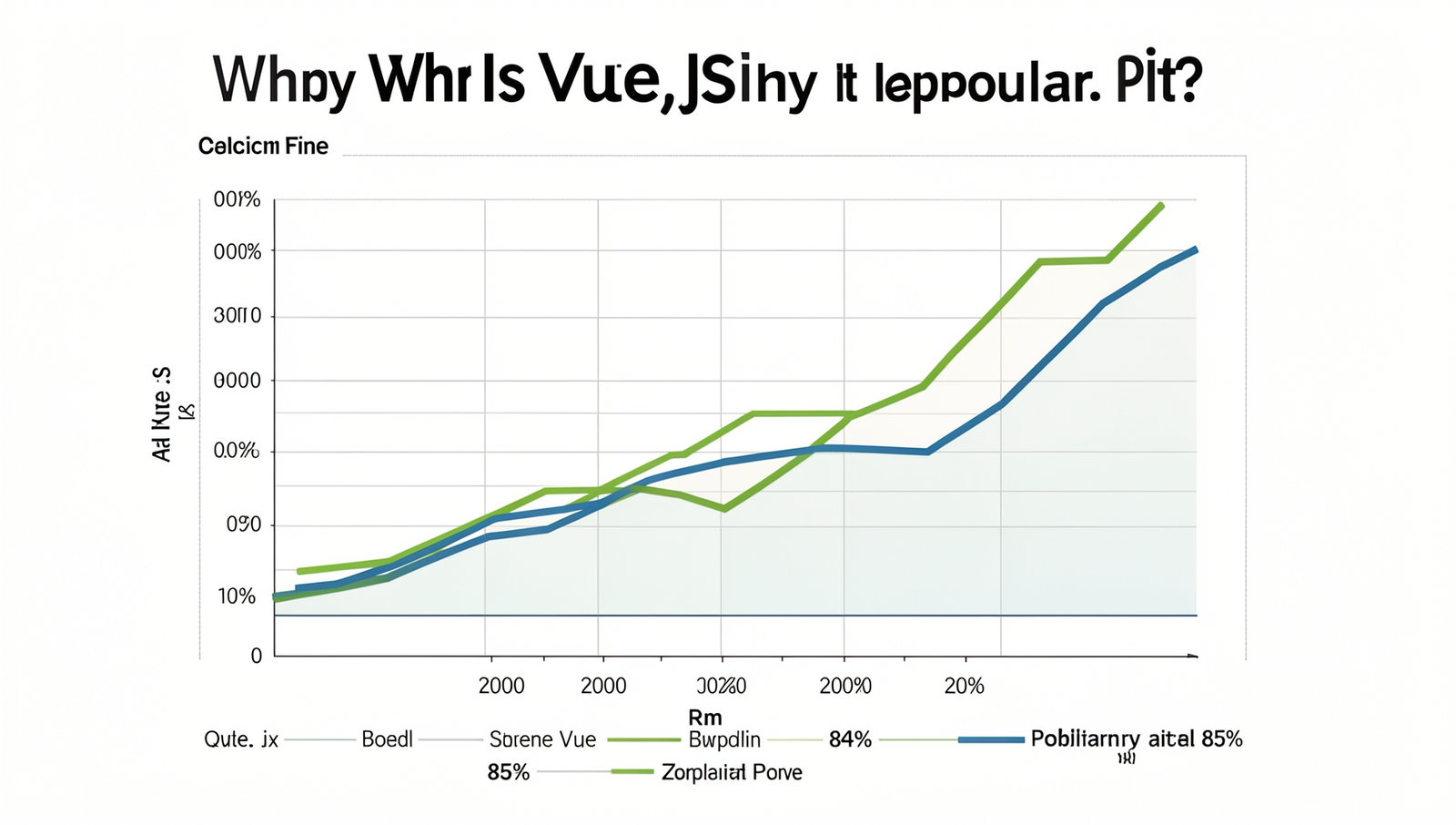 Graph depicting the rise in popularity of Vue.js over time with accurate data representation.