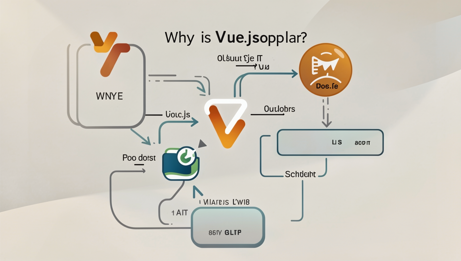 Diagram illustrating the key features and benefits of Vue.js in web development.
